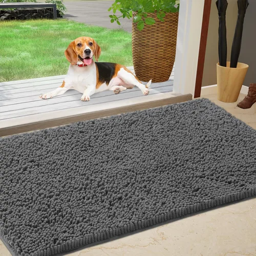 Miniatura 18 de IM HOME Tapete de chenilla absorbente para exterior 36" x 24", tapetes lavables antideslizantes para perros, tapete para puerta interior para Marrón