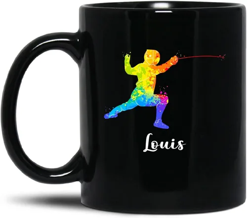 Regalos de esgrima para esgrimer, taza de café personalizada de esgrima, regalos deportivos de esgrima, taza de entrenador de esgrima, regalo de