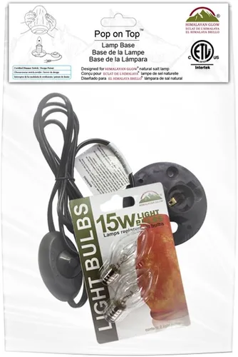 WBM - Cable de lámpara de sal del Himalaya con interruptor de atenuación y 2 bombillas de 15 W, cable de repuesto original certificado ETL.