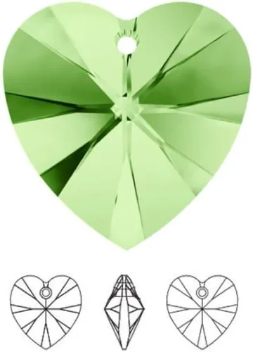 Miniatura 14 de 20 cuentas colgantes de cristal de corazón de amor de San Valentín de 0.394 pulgadas (0.394 in), cuentas sueltas de diamantes de abril transparentes