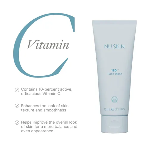 Miniatura 5 de Nu Skin Lavado facial 180° Limpiador hidratante con vitamina C para piel madura Limpiador facial hidratante para líneas finas y textura