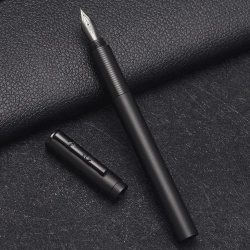 Miniatura 10 de Pluma estilográfica de metal Hongdian Black Forest, hermosa textura de árbol, plumín mediano, pluma de escritura para oficina