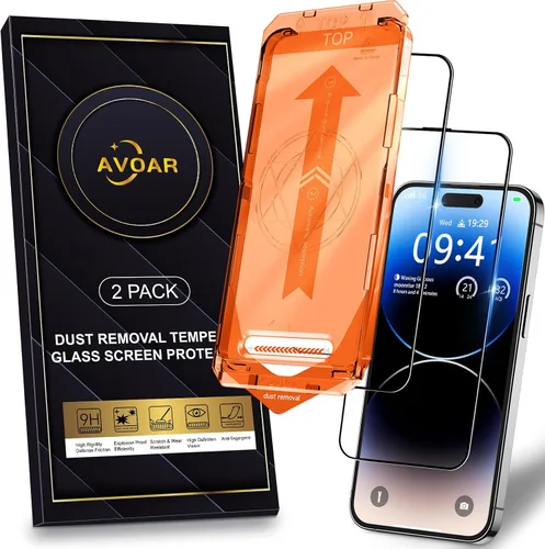 Miniatura 36 de Paquete de 2 protectores de pantalla de privacidad para iPhone 13 Pro Max /14 Plus [kit de alineación automática] vidrio templado, protección