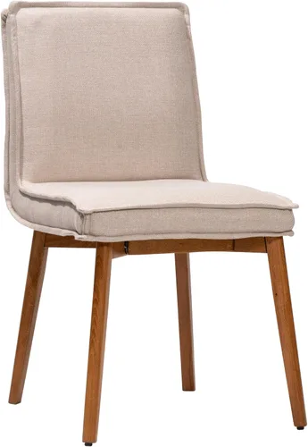 Miniatura 4 de MELAGIO Tura - Juego de 2 sillas de comedor tapizadas, patas de madera con acabado de nogal, tela de rendimiento, fácil montaje, para comedor, sala