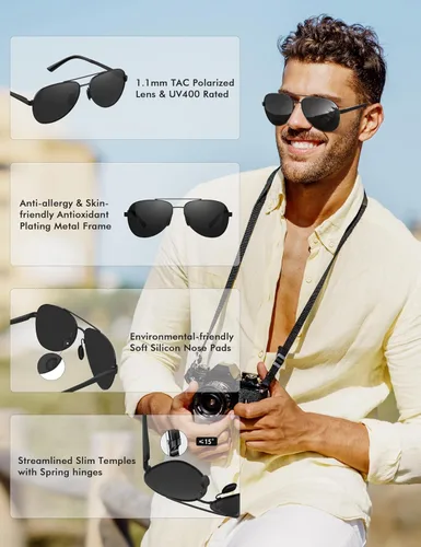 Miniatura 4 de LUENX - Lentes de sol polarizadas con protección UV 400 para hombre y mujer, incluye funda