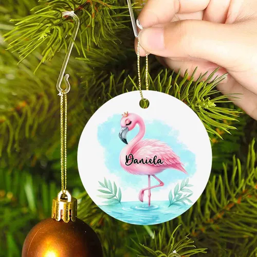 Miniatura 3 de Adorno de flamenco para la primera Navidad 2025, regalos personalizados de flamenco para los amantes del flamenco, adorno de flamenco de primera
