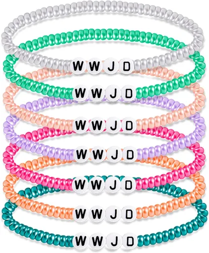 Miniatura 45 de Long tiantian WWJD - Pulsera con texto en inglés «What Would Jesus Do», pulseras WWJD para mujeres, pulseras W.W.J.D para hombres, joyería