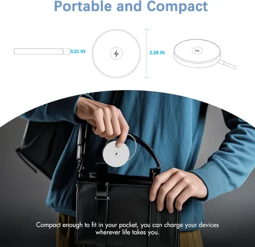 Miniatura 10 de 【Certificado Apple MFi】Cargador inalámbrico magnético, paquete de 2 cargadores Apple Mag-Safe de 10 pies, carga rápida MagSafe inalámbrica