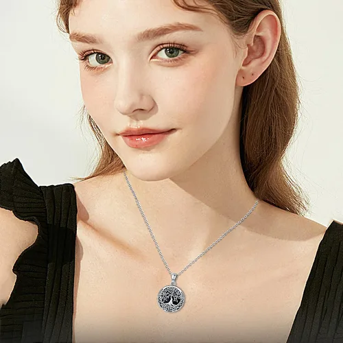 Miniatura 5 de Odinstone Collar de árbol de la vida, colgante de plata de ley para mujer, collar de árbol genealógico, joyería para mamáesposaabuela