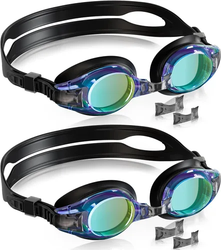 Miniatura 23 de Aegend - Paquete de 2 gafas para niños, gafas de natación para niños de 4 a 16 años, niños y niñas jóvenes, gafas de piscina antivaho, impermeables