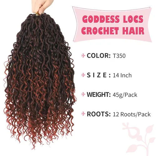 Miniatura 130 de Alicoco Goddess Locs Cabello de Ganchillo 12 Pulgadas 8 Paquetes Rastas Sintéticas de Ganchillo Para Mujeres Rastas Suaves Boho Pre-enrolladas River