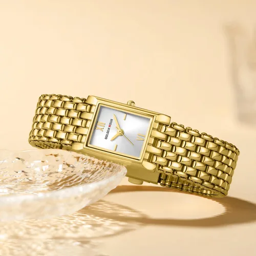 Miniatura 6 de GOLDEN HOUR Reloj de oro con pulsera rectangular vintage para mujer