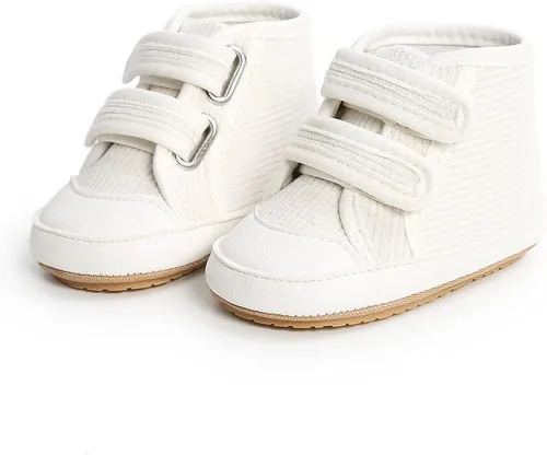 Miniatura 4 de HsdsBebe Zapatos deportivos de piel sintética para bebés, niños y niñas, con suela de goma, primeros pasos, zapatillas de cuna