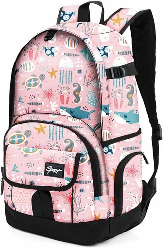 Miniatura 33 de Mochila escolar estilo Rickyh, mochila de viaje para hombres y mujeres, mochila ligera con compartimento para portátil, Tamaño único