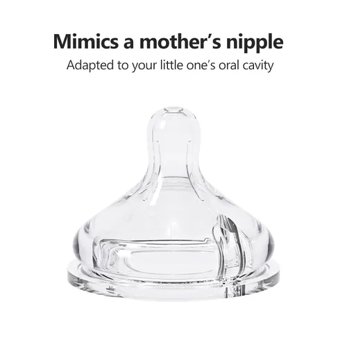 Miniatura 7 de Yooforea Biberón de vidrio recubierto de silicona, 0 M+ pezón de flujo lento I anticólicos, cuello ancho, base estable I revestimiento de silicona