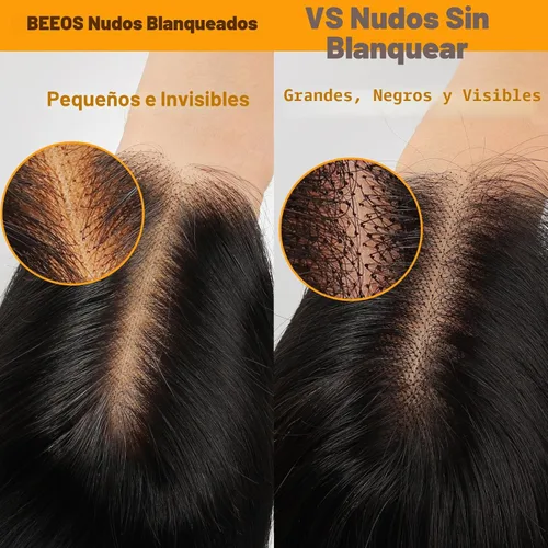 Miniatura 6 de BEEOS 13x4 frontal completo de encaje SKINLIKE real HD, línea capilar vívida prearrancada con nudos blanqueados de 0.10mm, encaje HD ultrafino