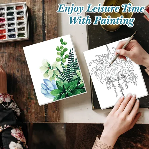 Miniatura 6 de Engrowtic 12 lienzos predibujados de flores de girasol de 8 x 10 pulgadas para pintar, lienzos preimpresos, para mujeres, pintura, arte, fiesta