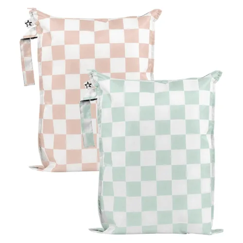 Miniatura 39 de Tiny Twinkle Bolsas Húmedas a Prueba de Desorden Paquete de 2 Bolsas Húmedas Reutilizables e Impermeables para Trajes de Baño Ropa de Bebé