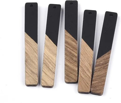 Miniatura 24 de Mega Pet Colgante de resina y madera de nogal para hacer joyas de bricolaje