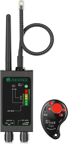 JMDHKK Detector de Cámara Oculta M8000, Detector de Micrófonos Espía, Buscador de Cámaras, Detector de Señal para Hoteles, Viajes, Vehículos, Gris