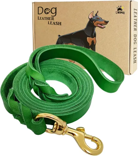 Miniatura 8 de LWBMG Correa de cuero para perro de 8 x 3/4 pulgadas, correas de perro para perros grandes, resistentes, fuertes y suaves, hechas a mano, trenzadas