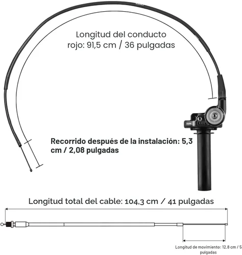 Miniatura 5 de NIBBI Empuñadura de acelerador giratorio, empuñaduras para bicicleta de tierra con cable de acelerador y empuñadura de manillar para bicicleta pit