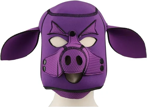 Miniatura 6 de Máscara de cerdito Máscara de cabeza completa de neopreno Máscara de cabeza de animal Máscara de disfraz de cabeza de cerdo Máscaras