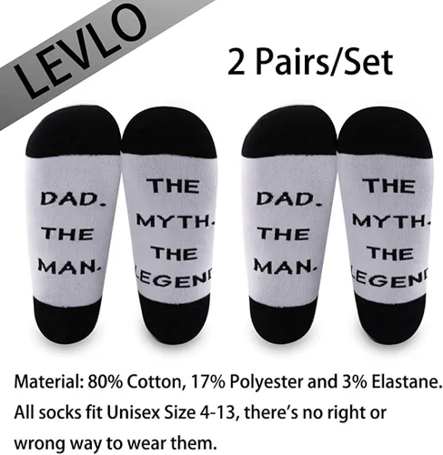 Miniatura 2 de LEVLO Calcetines de regalo para papá el día del padre el hombre el mito la leyenda calcetines divertido regalo para papá nuevo papá calcetines