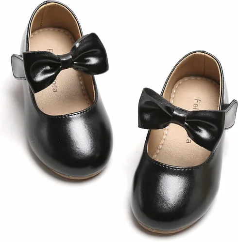 Felix & Flora Zapatos de vestir para niñas pequeñas - Zapatos planos Mary Jane para niñas de flores, zapatos de ballet para fiestas y bodas