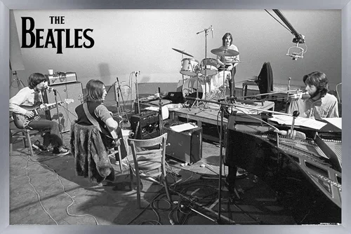 Miniatura 12 de The Beatles - Póster de pared de Let It Be Studio, 22.4 pulgadas de largo x 14.7 pulgadas de ancho, versión enmarcada de madera de granero