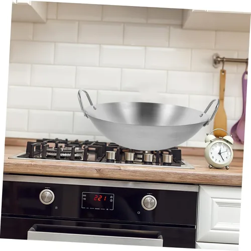 Miniatura 6 de Zerodeko Sartén multiusos Wok gruesa de acero inoxidable fácil de limpiar inducción de gas eléctrico cocina cocina