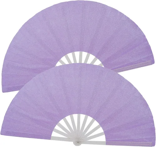 Miniatura 16 de 2 ventiladores plegables grandes de mano para hombres y mujeres, abanicos decorativos plegables, accesorios rave, utilizados para bailes, fiestas