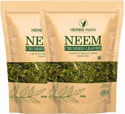 Hojas de neem trituradas (no en polvo), bueno para hacer té fresco de hojas de neem 21.16 oz (21.2 onzas), suplementos herbales - HerbsIndia