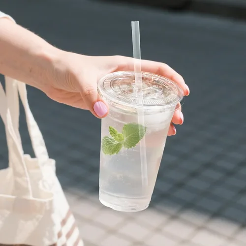 Miniatura 7 de Dealusy Paquete de 100 - Vasos de Plástico Transparente de 20 oz con Tapas, Resistentes y Seguros para Alimentos, Vasos de Café Helado con Tapas