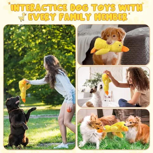 Miniatura 8 de Juguete de pato para perro, juguete para perros de pato charlatán, juguete de patito amarillo que calma a los perros, de larga duración atrae