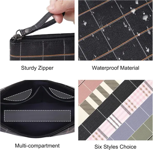 Miniatura 4 de MAANGE Pequeña bolsa de maquillaje para monedero, bolsas de cosméticos para mujeres, bolsa de maquillaje de piel sintética, bolsa de maquillaje