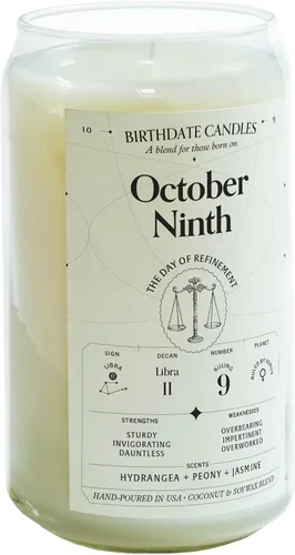 Miniatura 138 de Velas con fecha de nacimiento, 28 de octubre, velas perfumadas del zodiaco de Escorpio, regalo de cumpleaños, aroma a bergamota, canela y caoba