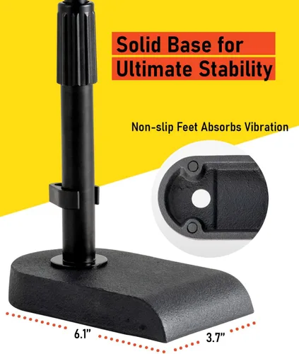 Miniatura 5 de Stage Rocker Soporte para Micrófono Ajustable de Bajo Perfil - Bombo/Tambores/Bajo (Kick)/Mesa, Altura Ajustable, Brazo de Boom Telescópico