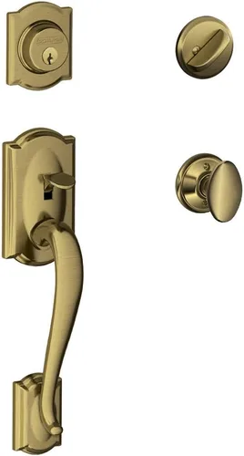 Miniatura 36 de Schlage F60 V CAM 716 ACC - Juego de manijas para puerta de entrada con manija Accent, diseño Camelot, cerradura de entrada con llave de lado único