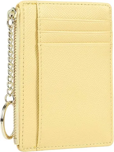 Miniatura 3 de Cartera delgada y minimalista para mujer, con 8 tarjetas, monedero, llavero con bolsillo frontal