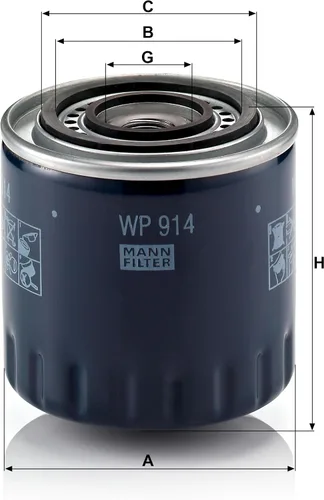 Miniatura 2 de Mann Filter WP914 Filtro de aceite secundario Spin-On