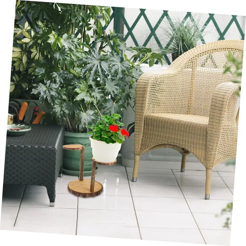 Miniatura 8 de Kisangel Soporte de madera maciza para macetas de plantas de múltiples capas decorativo para plantas