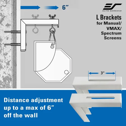 Miniatura 5 de Elite Screens VMAX Soportes en L para colgar de techo o pared, manual.
