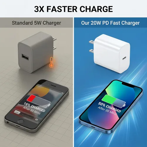 Miniatura 3 de [Paquete de 4] Bloque de cargador USB-C de 20 W – Adaptador de corriente de pared rápido compatible con iPhone 17/16/15/14 Series, Galaxy S25/S24