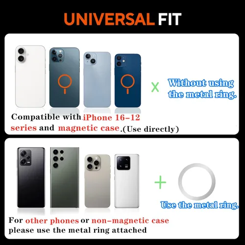 Miniatura 6 de Soporte magnético para teléfono de gimnasio con base magnética para fijar a una superficie de metal, soporte giratorio de 360° para teléfono