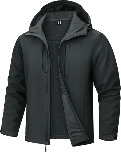 Miniatura 9 de TACVASEN Chaqueta Softshell para Hombre con Capucha Impermeable Abrigo Táctico de Vellón Abrigo de Invierno Rompevientos Chaquetas Ligeras
