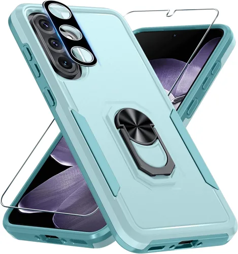 Miniatura 17 de Janmitta Funda compatible con Samsung Galaxy A14 5G con protector de pantalla + protector de lente de cámara, funda resistente de servicio pesado