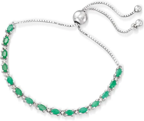 Miniatura 3 de Ross-Simons 4.50 ct. t.w. Gemstone Bolo Bracelet with Diamond Accents in Sterling Silver