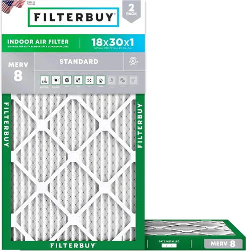 Miniatura 105 de Filterbuy Filtro de aire MERV 8 de 8 x 14 x 1 pulgadas para defensa contra el polvo y las alergias (paquete de 2), filtros electrostáticos plisados