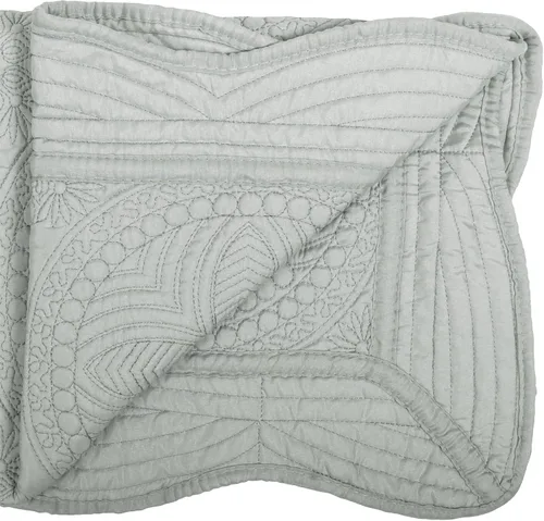 Miniatura 4 de MONOBLANKS Manta de Edredón de Bebé Personalizada Monograma Ligera con Relieve Escalonado para Todas las Estaciones (Gris)